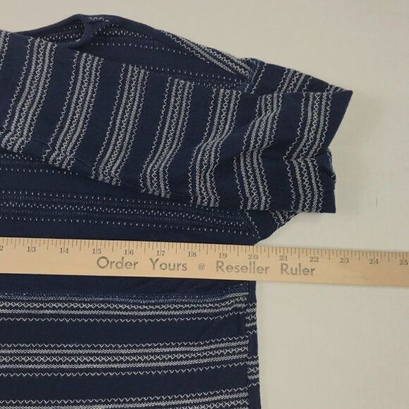 Chaps Womens Cotton Textured Knit Top Striped Shirt Long Sleeve Casual S Small - Picture 8 of 11